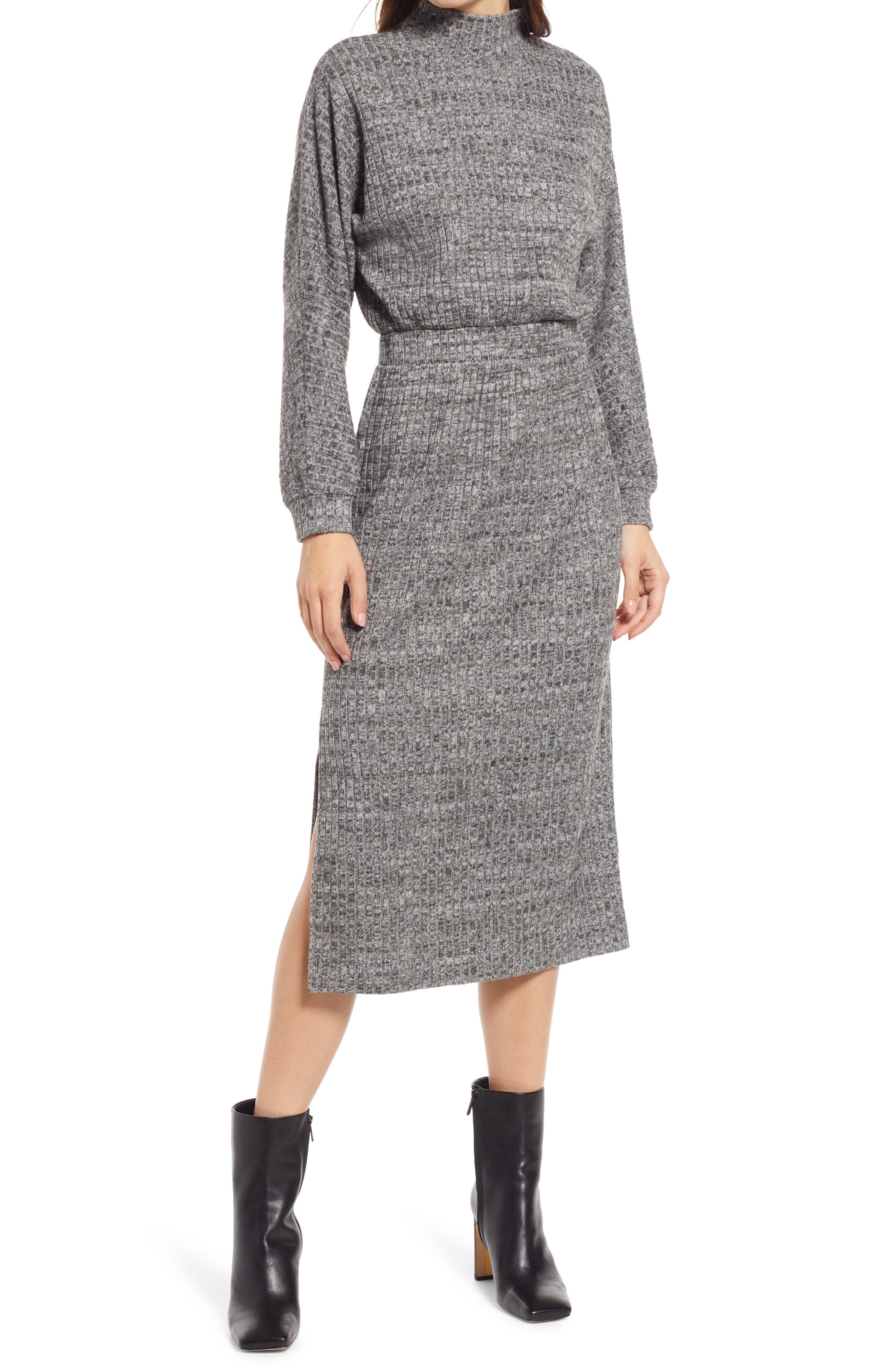 Theory Womens Long Sleeves Full-Length Sweaterdress 